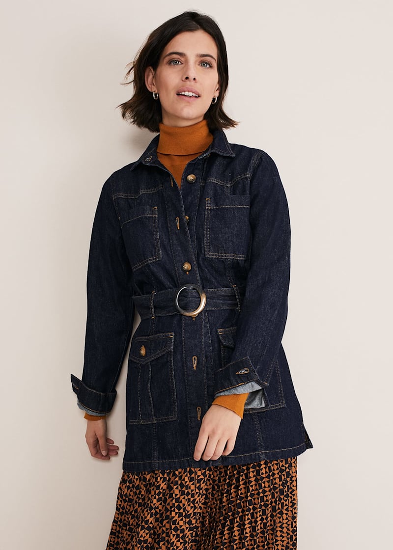 New look longline denim jacket top
