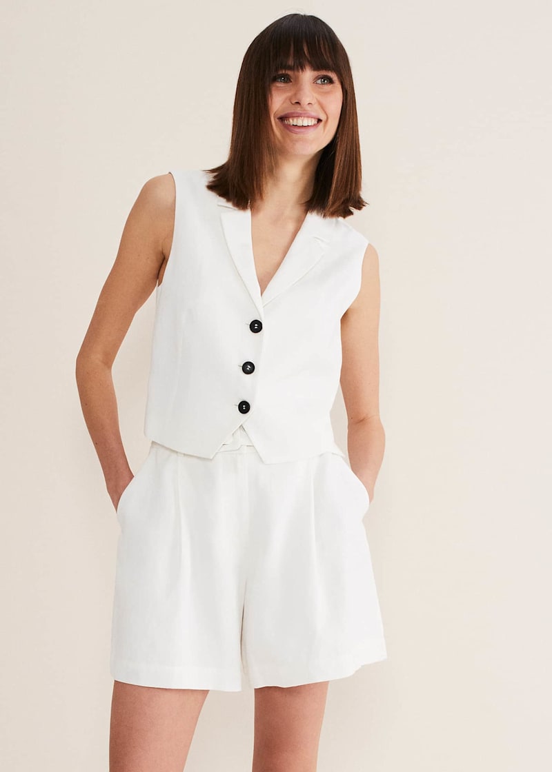White linen waistcoat discount