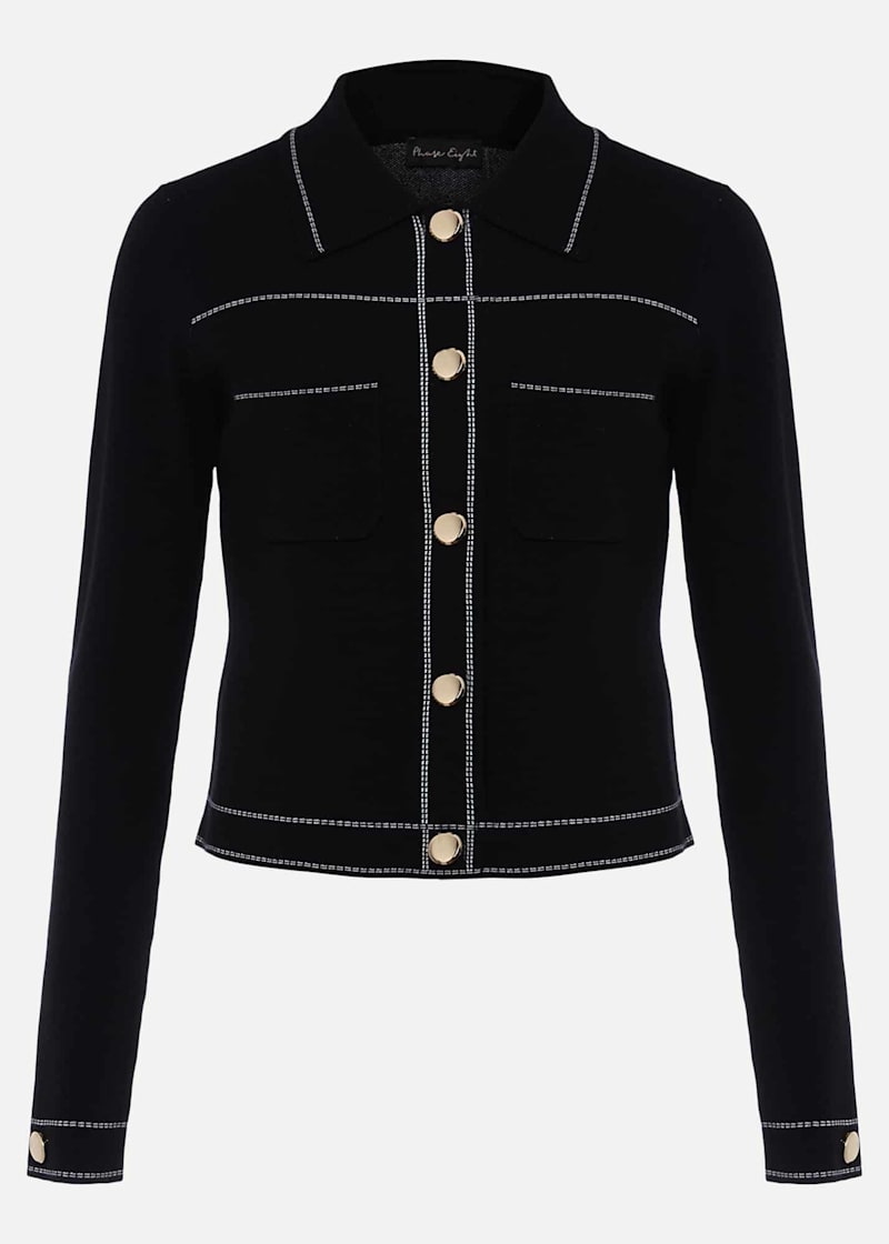 Amaya Contrast Stitch Knit Jacket | Phase Eight UK