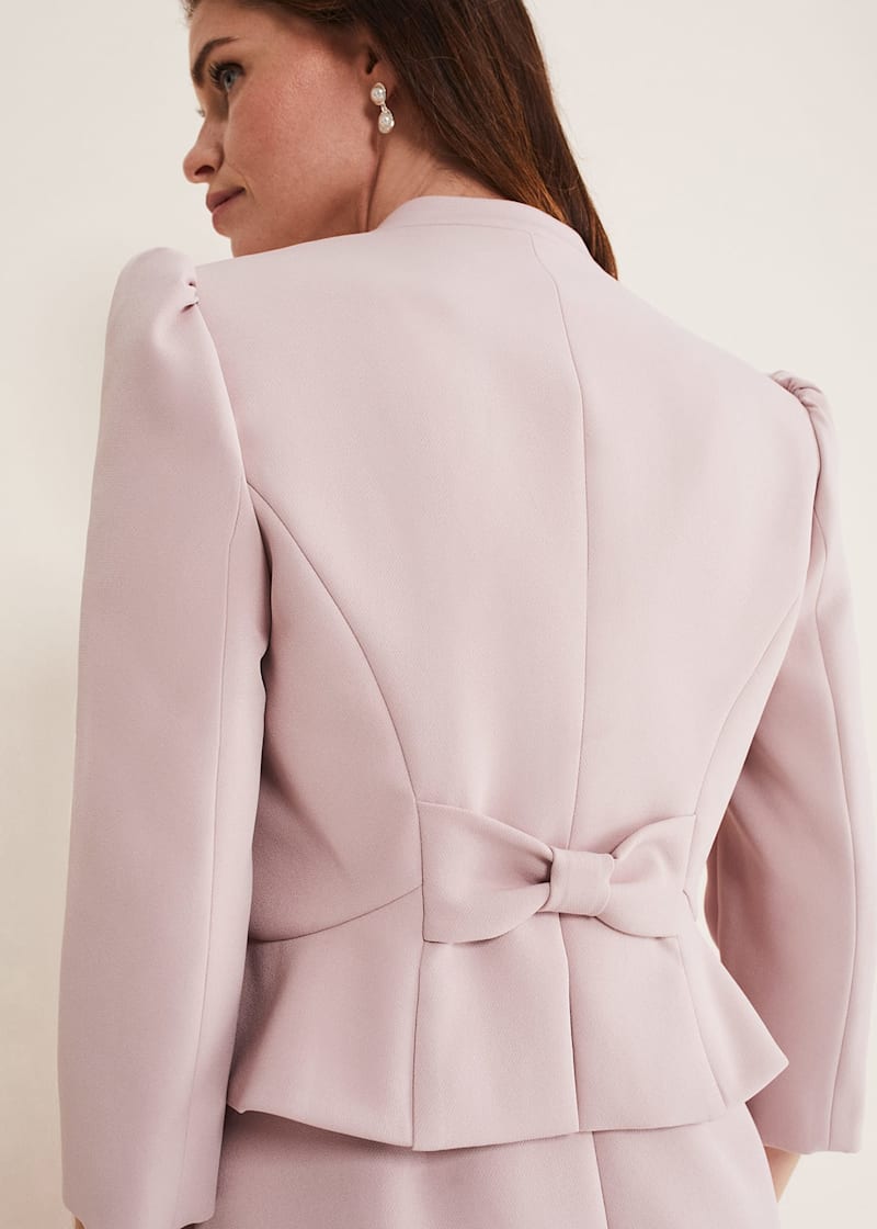 Pale pink fitted jacket hotsell