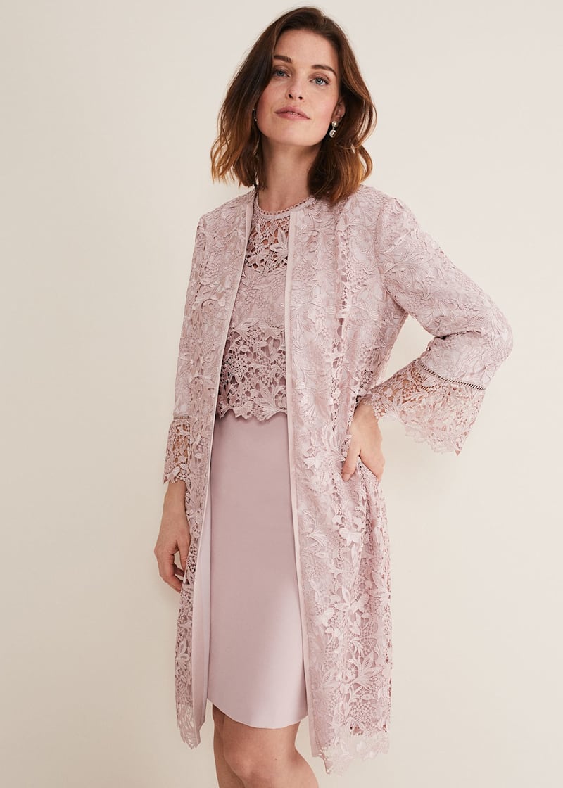 Lace coat hotsell dress