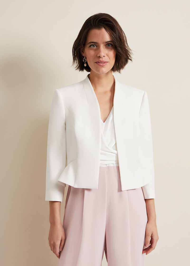 White peplum jacket uk new arrivals