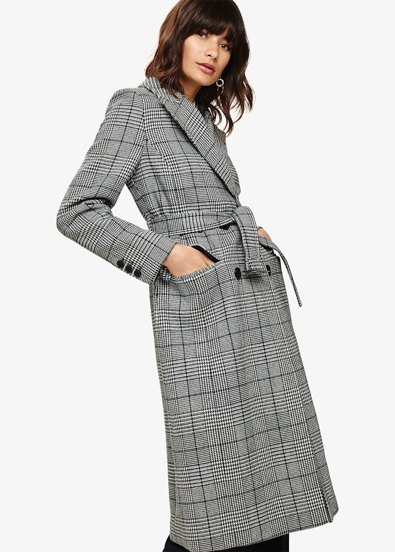 Whistles penelope belted check coat cheap