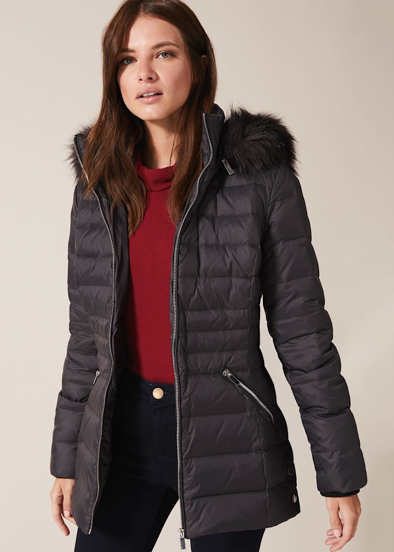 High shine black puffer jacket new arrivals