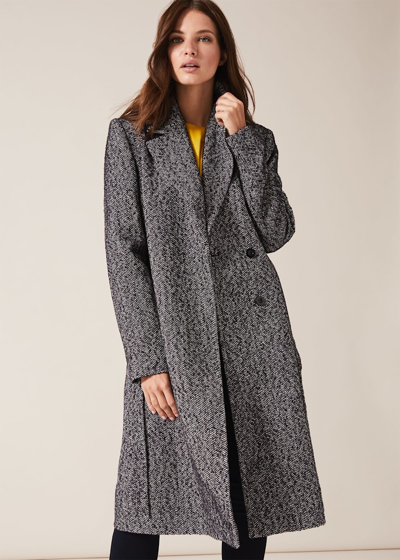Tess Tweed Belted Coat
