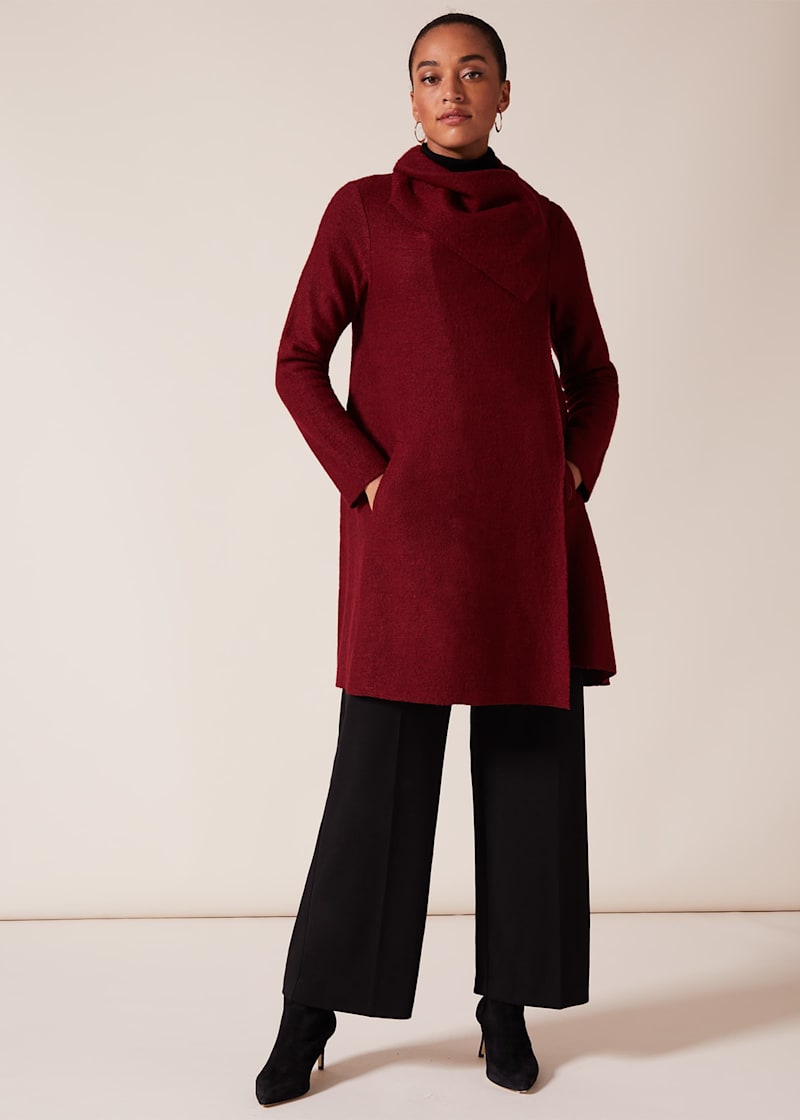 Bellona level hem knit coat hotsell
