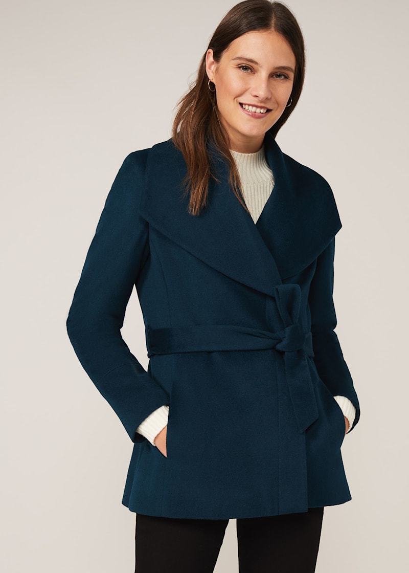 Nicci Short Wrap Wool Coat | Phase Eight UK