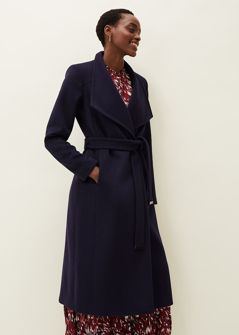Mango blue wool coat best sale