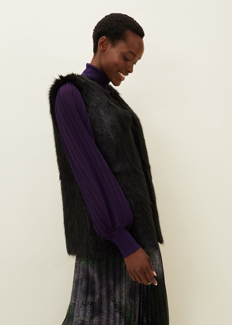 Faux fur gilet zara online