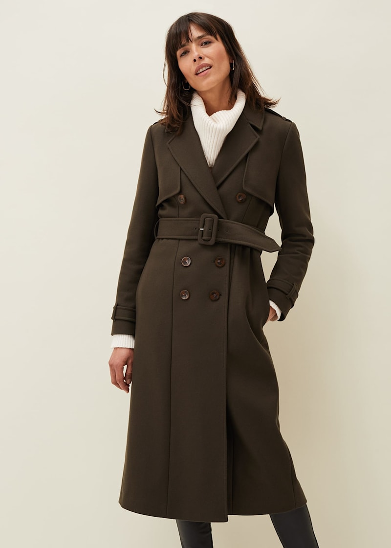 Ladies Wool Blend Checked Coat - House of Bruar