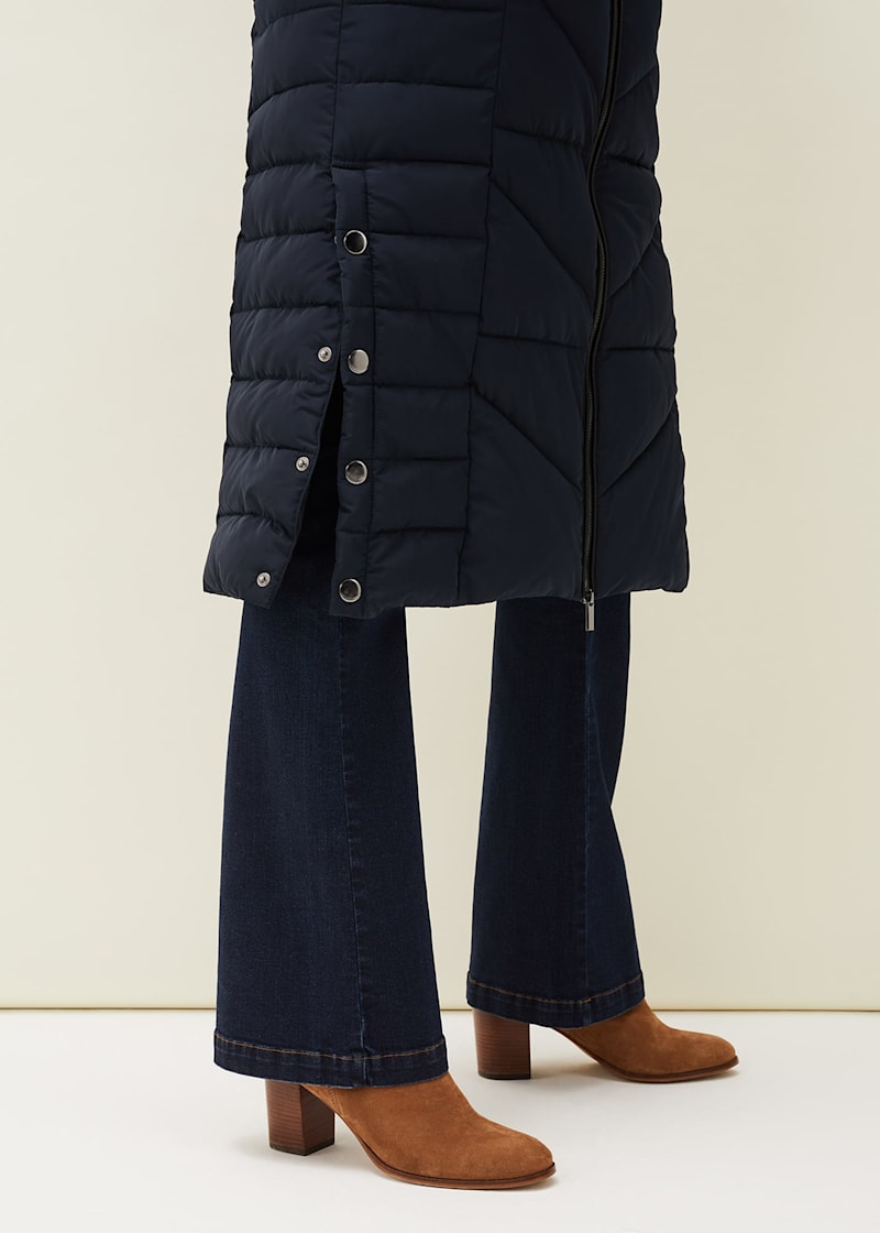 Phase eight gretyl illusion new arrivals panel puffer coat navy