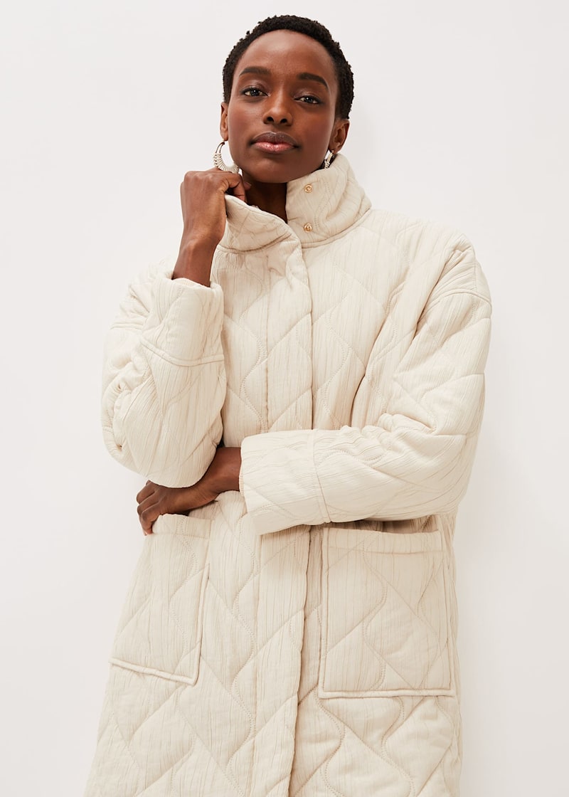 Cream quilted jacket womens new arrivals