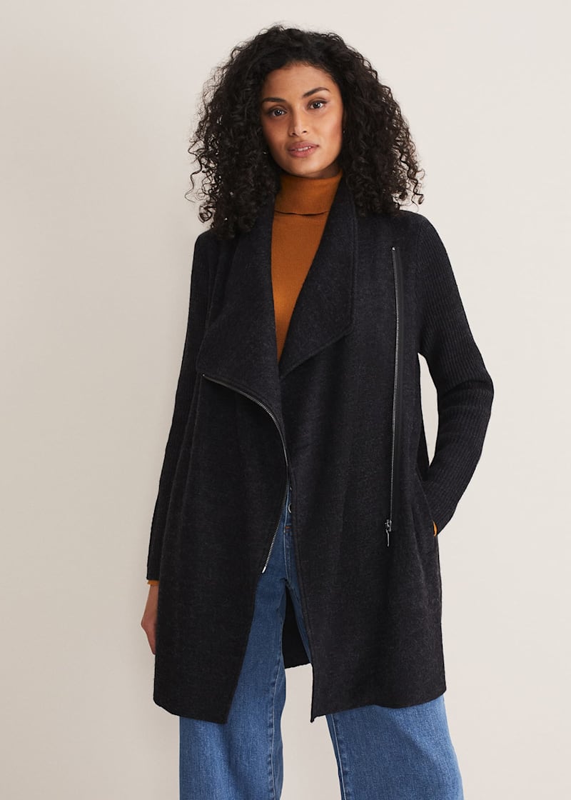 Byanca Zip Knit Coat | Phase Eight UK