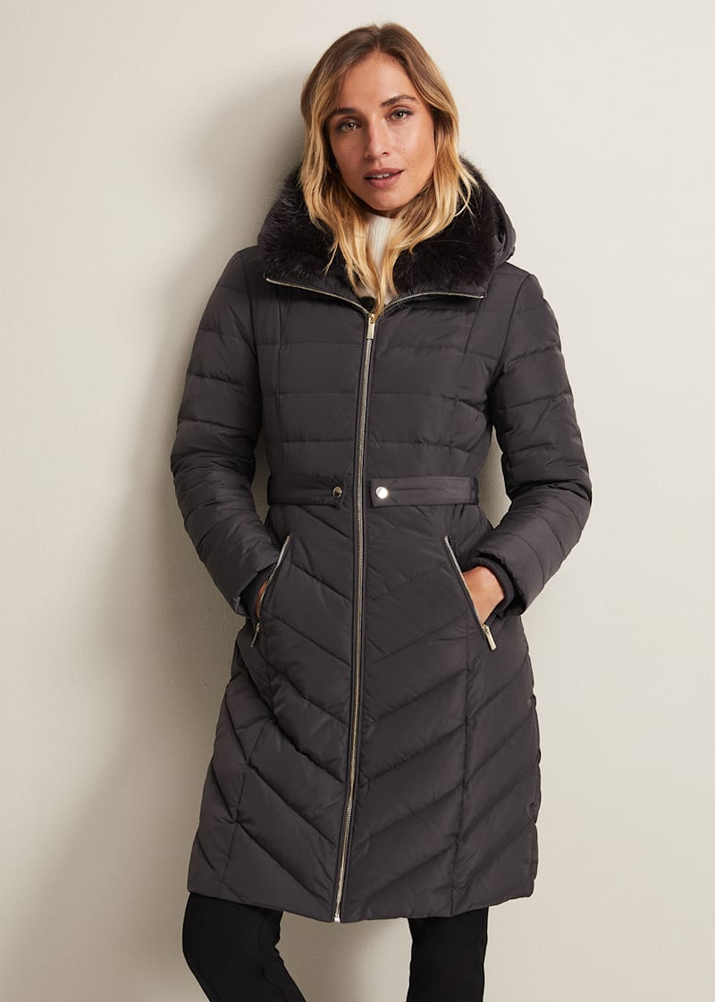 Bobbie Burgundy Puffer Coat
