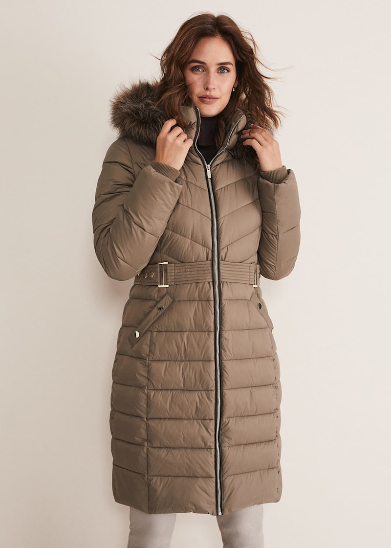 Midi puffer coat womens clearance