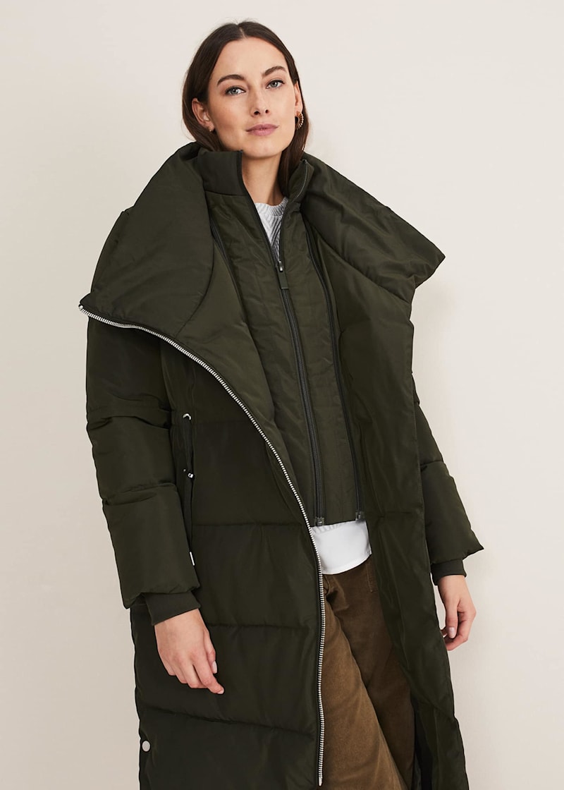 Asymmetrical puffer coat top