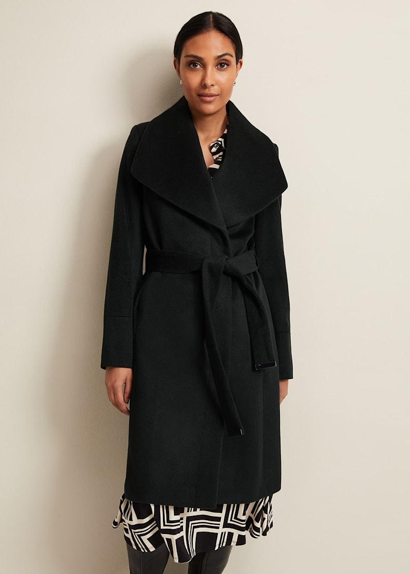 Green woolen coat discount