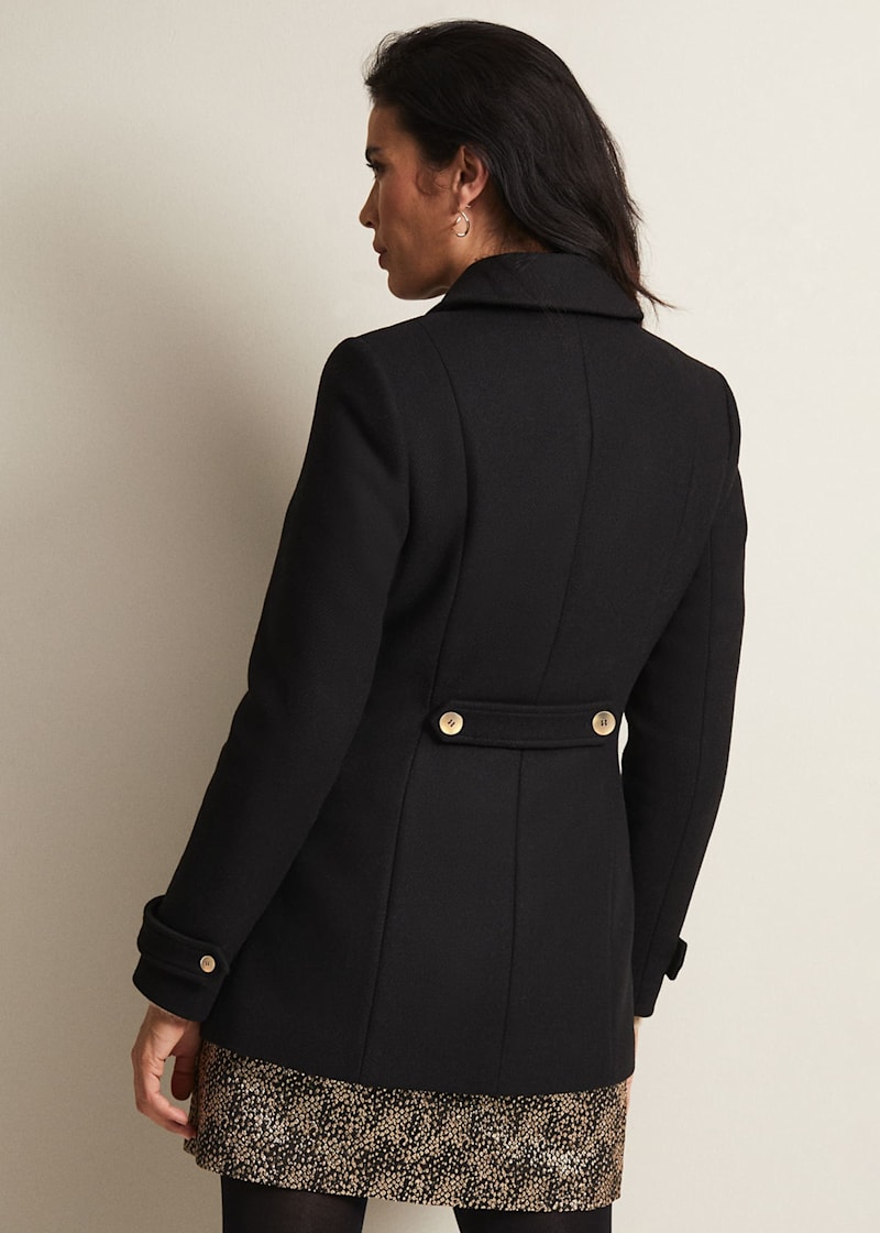 Double breasted skirted peacoat discount